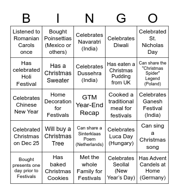 GTM Year-end Speed Bingo Card