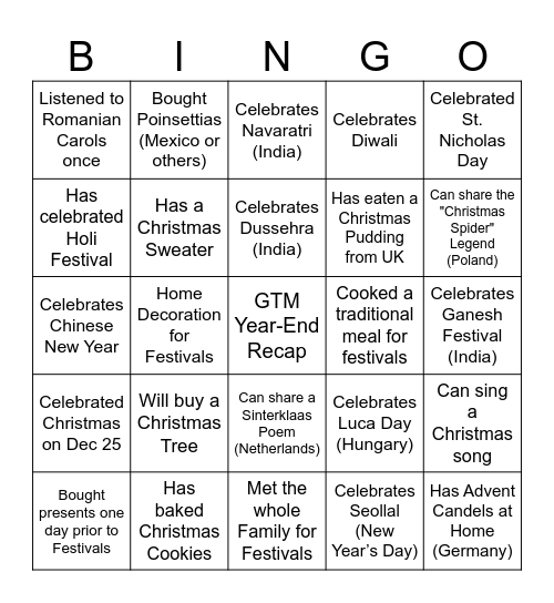 GTM Year-end Speed Bingo Card