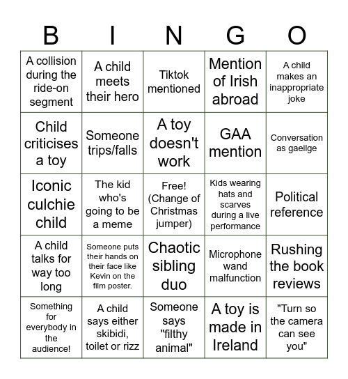 Toy Show 2024 Bingo Card