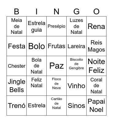 Natal 2024 Bingo Card