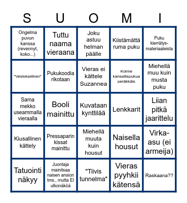 Linnanjuhlat 2024 Bingo Card