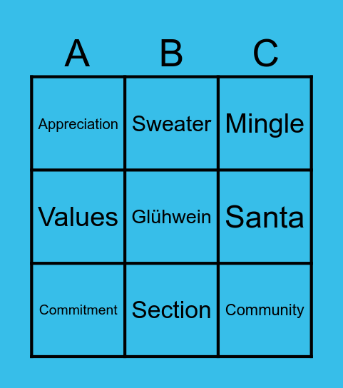 Christmas Holiday Party CG Frankfurt Bingo Card