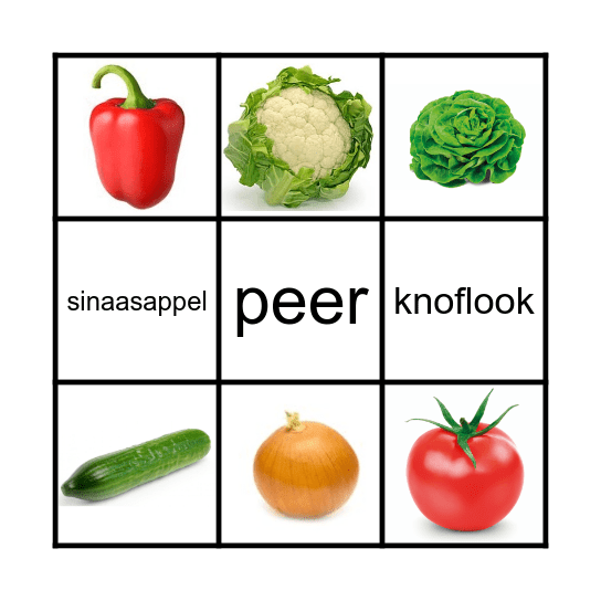 groenten Bingo Card