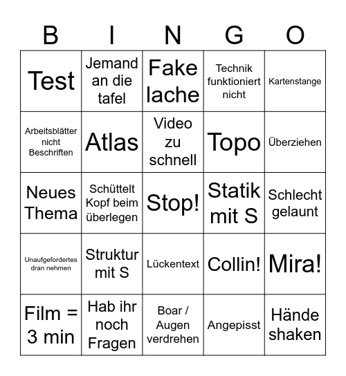 Richter Bingo Card