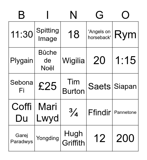 RHAGFYR 6ed Bingo Card