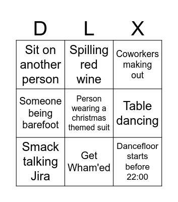 Christmas party bingo Card