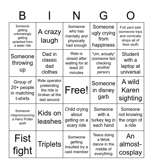 MT Universal Bingo Board Bingo Card