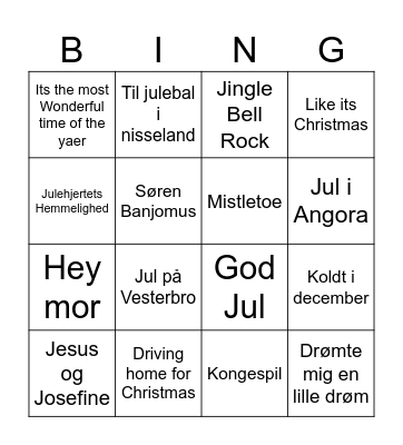 Jule Bingo Card