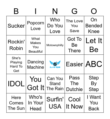 Boy Bands Bingo Card