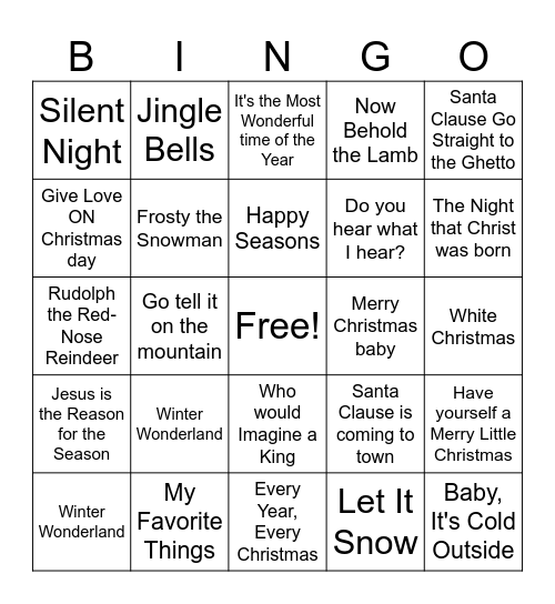 Christmas Bingo Card