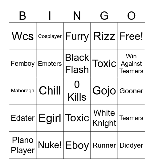 JJS BINGO Card
