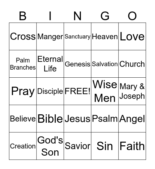 Bible Bingo Card