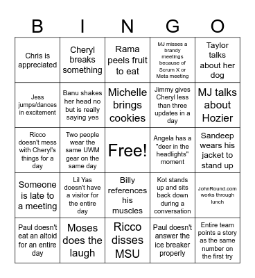 Brenie Bingo Bango #2 Bingo Card
