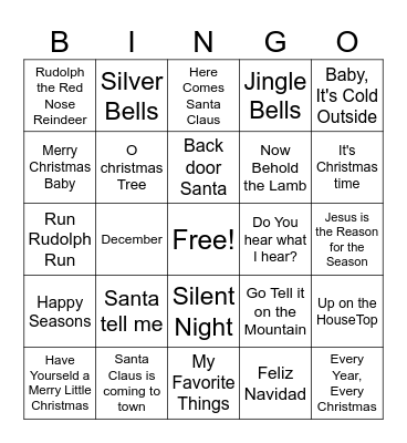 Christmas Bingo Card