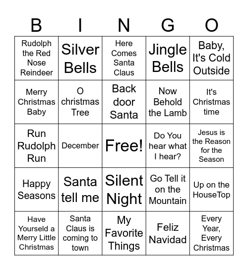 Christmas Bingo Card