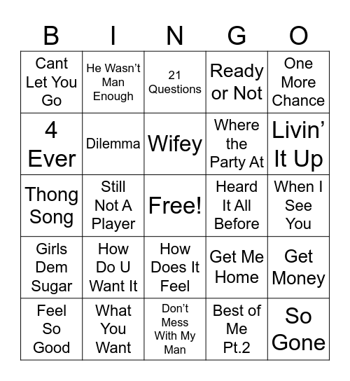 R&Bingo! Bingo Card