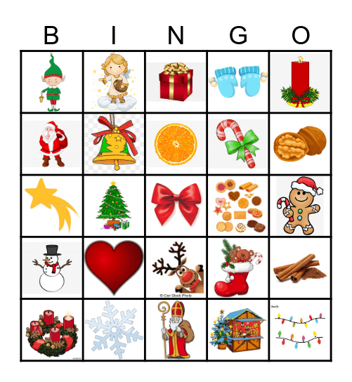 Weihnachtssymbole Bingo Card
