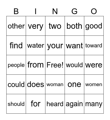 Mastery 5 Test Bingo Card