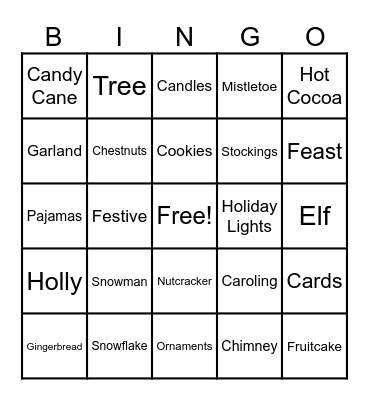 Holiday Bingo 1 Bingo Card