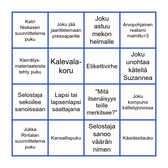 Linnan juhlat -bingo Card