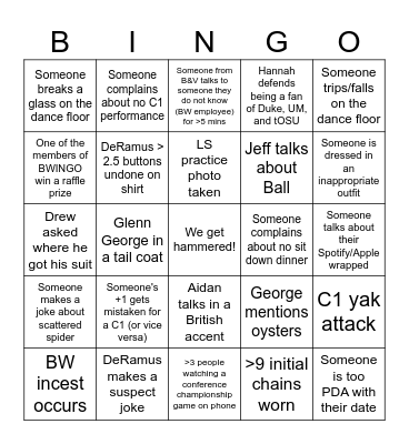 BWINGO 2024 Bingo Card