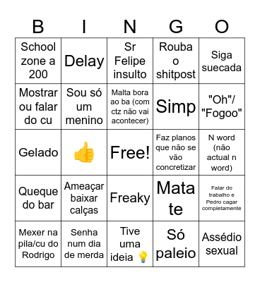 Paxaxa Bingo Card