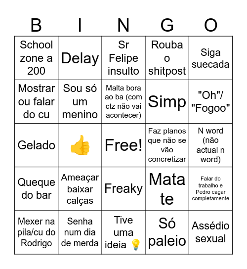 Paxaxa Bingo Card