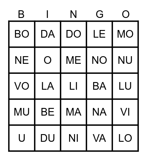 LA TOMBOLA DELLE ORRU' Bingo Card