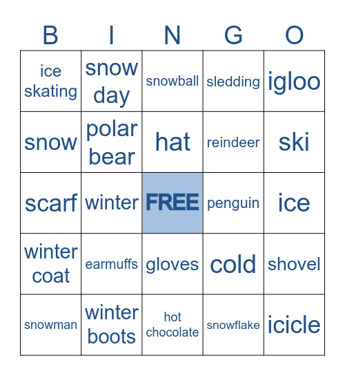 Winter Bingo Card