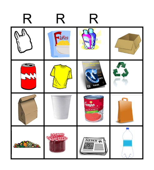 RECYCLING BINGO Card