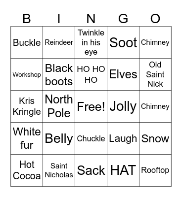 Santa Bingo Card