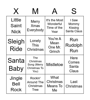 Music Bingo Round 1 Bingo Card