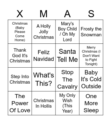 Music Bingo Round 2 Bingo Card