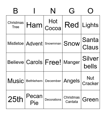 Christmas Bingo Card