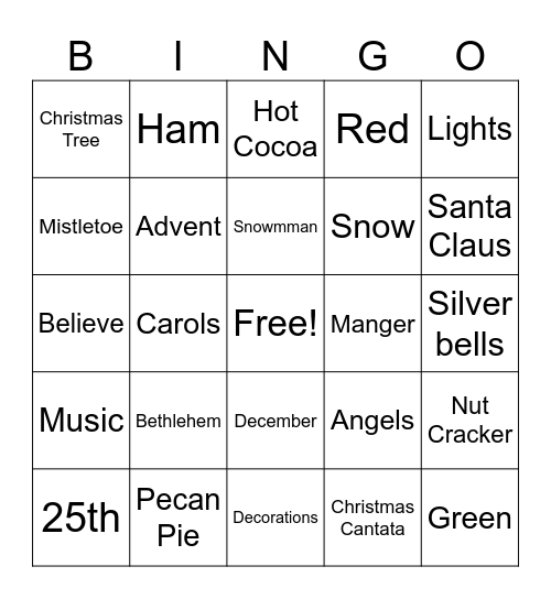Christmas Bingo Card