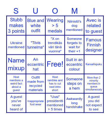 Linnanjuhlat 2024 Bingo Card