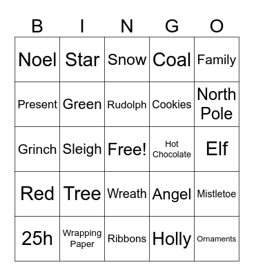Chirstmas 2024 Bingo Card