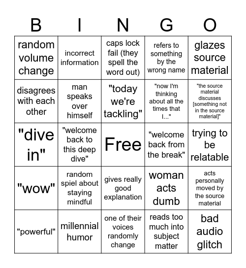 NotebookLM Bingo Card