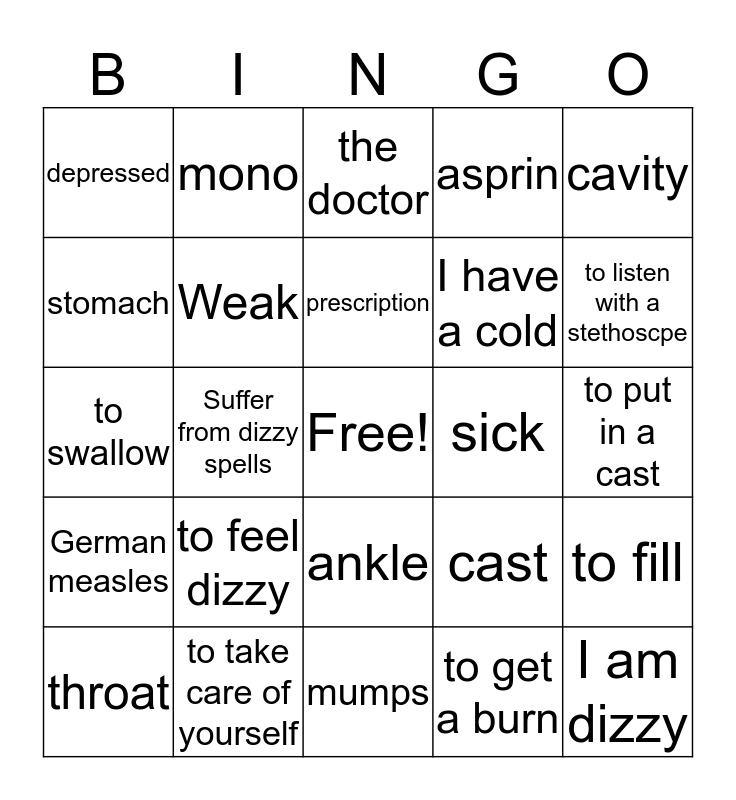 Unit 8 Bingo Card
