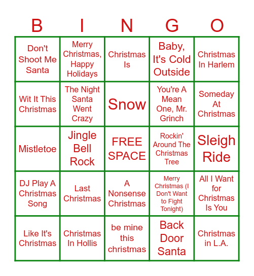 Christmas BINGO Card