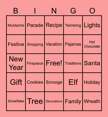 Holiday Buzzword Bingo Card