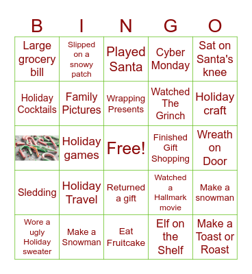 Holiday Experiences Bingo Card