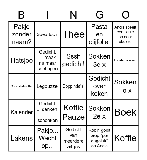 Sinterklaas 2024 Bingo Card