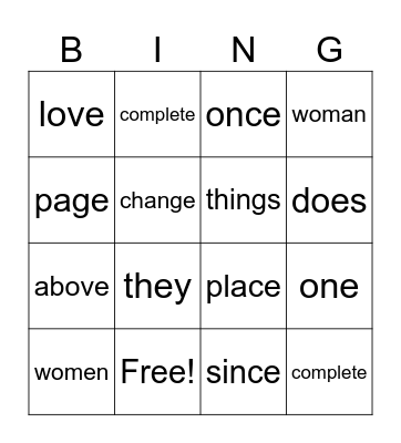 word list module 6 and 7 Bingo Card