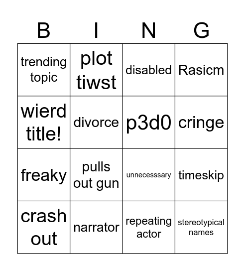 TT bingo Card