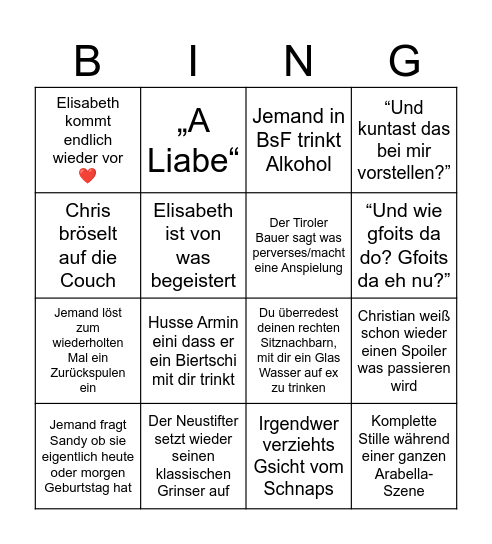 Sandy's Geburtstags Bauern Bingo Card