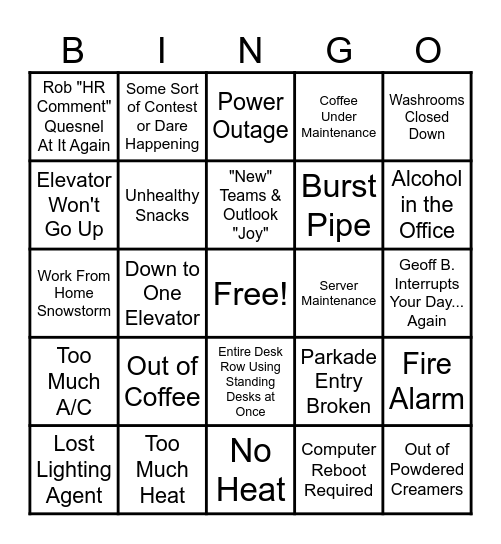 SMP CALGARY BINGO Card