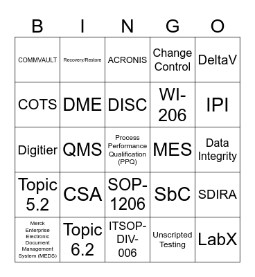 DDQ BINGO Card