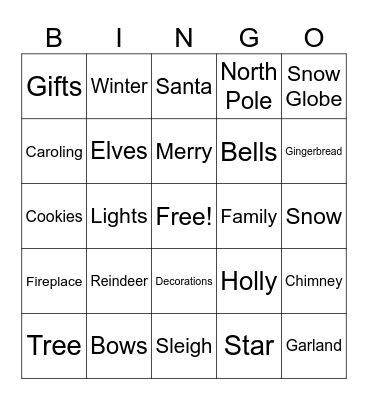 Christmas Bingo Card