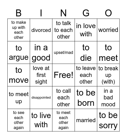 french 3.3 Bingo Card